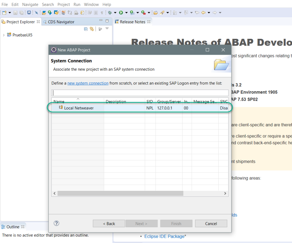 Conectar SAP a Eclipse