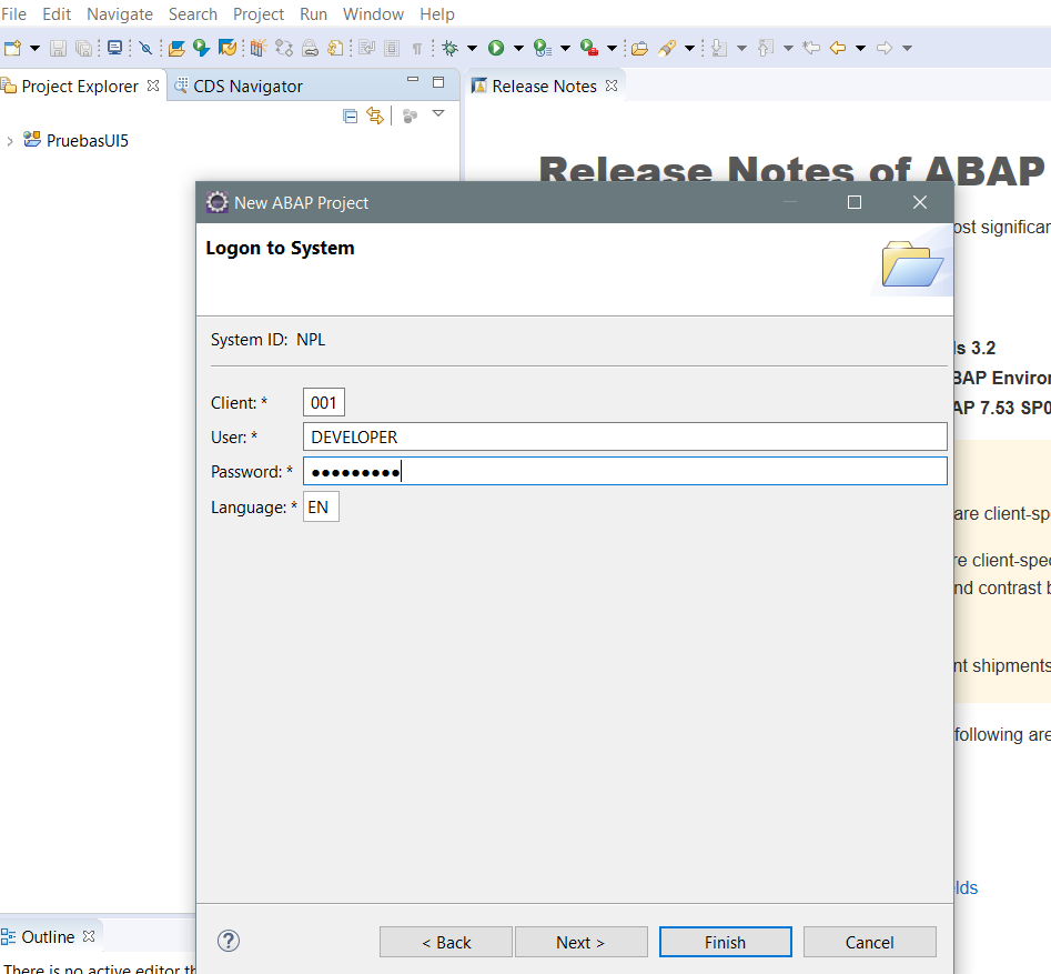 Abrir SAP en Eclipse